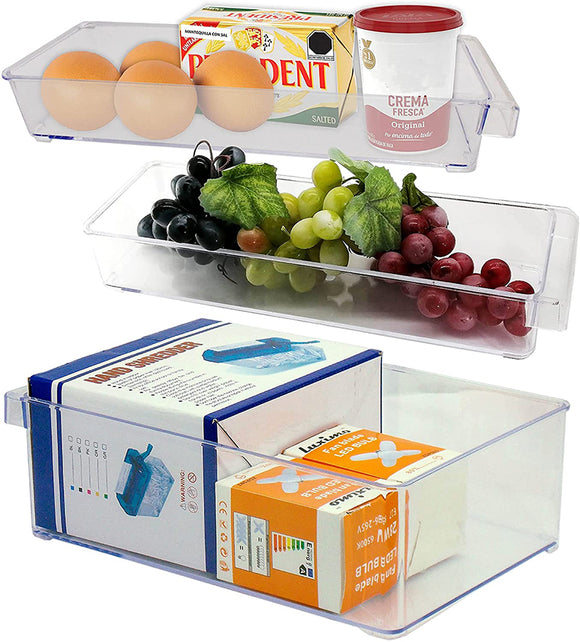 Organizadores De Alimentos Contenedores Multiusos Refri 3pcs