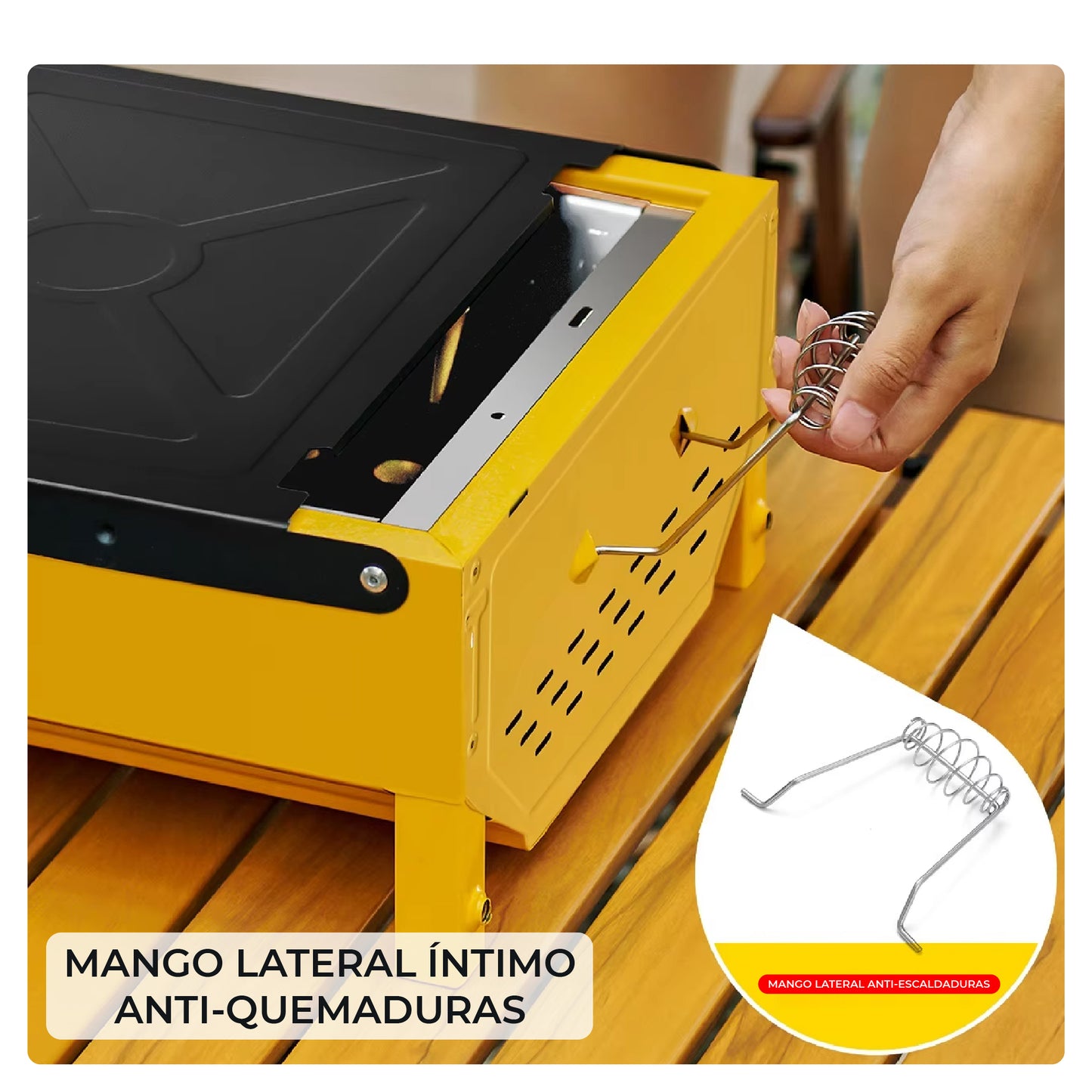 Asador de Carbon Portatil Acero Inoxidable Parrilla BBQ Plegable