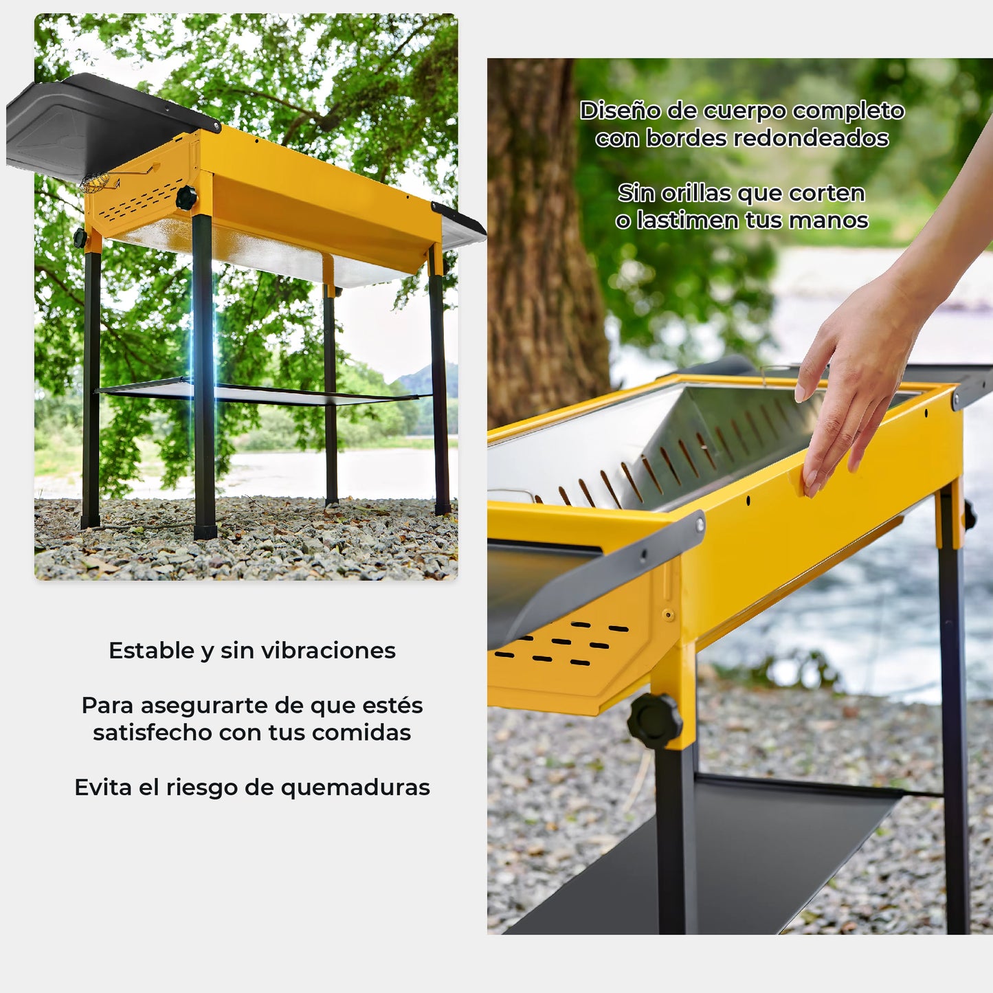 Asador de Carbon Portatil Acero Inoxidable Parrilla BBQ Plegable