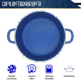 BATERÍA DE COCINA DE ALUMINIO RECUBRIMIENTO DE GRANITO 10 PZ AZUL
