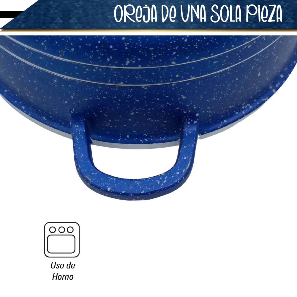 Bateria de 10 pz para cocina de Aluminio con recubrimiento de Granito (azul)