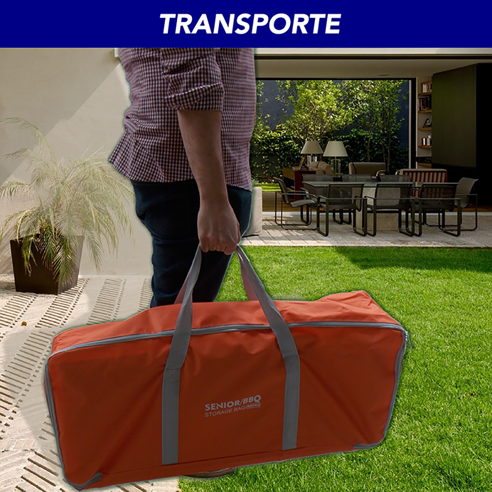 Asador para carbon con bolsa y accesorios