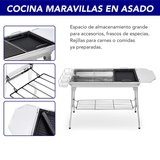 ASADOR PARA CARBÓN CON BOLSA PARA VIAJE Y MÁS ACCESORIOS