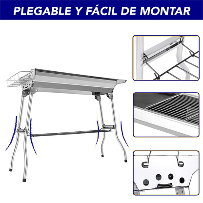 Asador para carbon con bolsa y accesorios