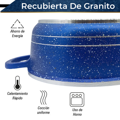 Bateria de Cocina Olla Cacerola Imperial XL 6 pz (Azul)