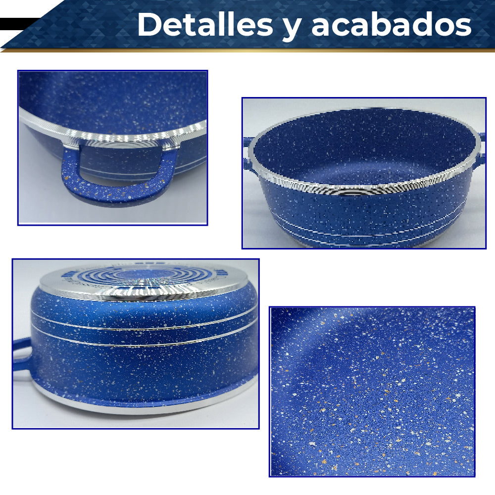 Bateria de Cocina Olla Cacerola Imperial XL 6 pz (Azul)