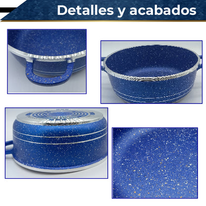 Bateria de Cocina Olla Cacerola Imperial XL 6 pz (Azul)
