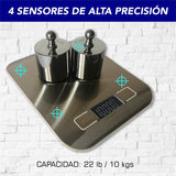 BASCULA DE COCINA DIGITAL MULTI ESCALA, HASTA 10 KGS ACERO INOXIDABLE (PILAS INCLUIDAS)