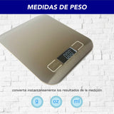 BASCULA DE COCINA DIGITAL MULTI ESCALA, HASTA 10 KGS ACERO INOXIDABLE (PILAS INCLUIDAS)