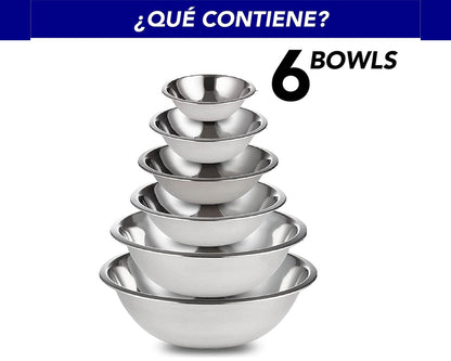 Juego De 6 Coladores De Acero Inoxidable Apilables