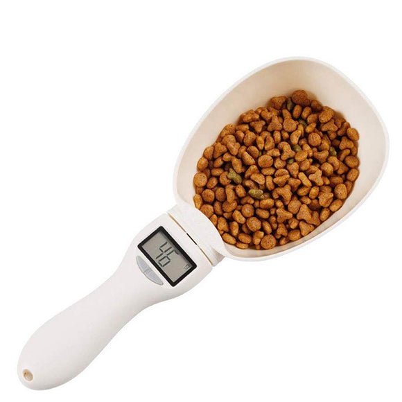 Bascula para mascotas cuchara digital, taza de pesaje de comida, báscula de cocina pesa hasta 800 gr/ 800 ml/ 28 oz/ 3.4