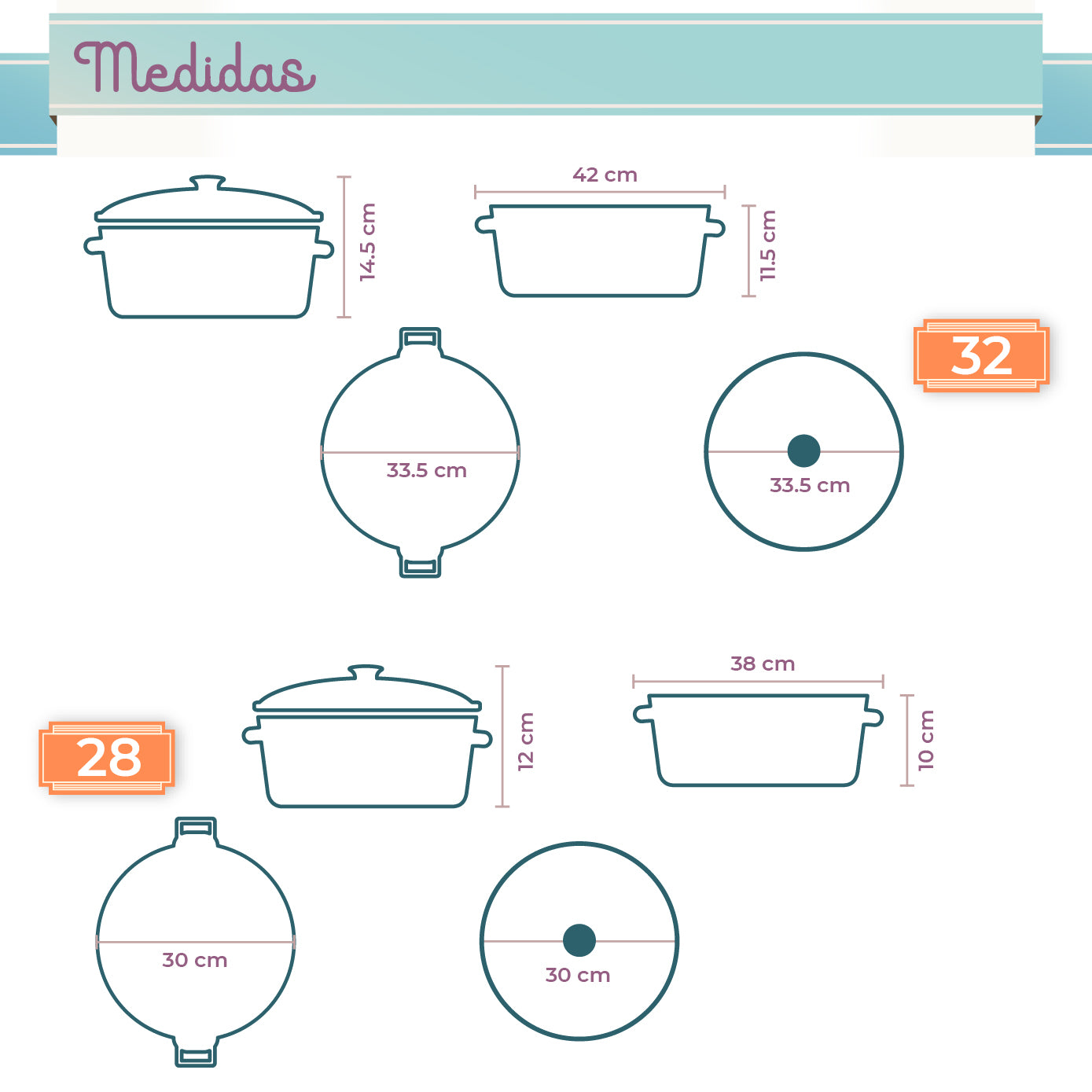 Batería RD Royal Cook Acero Inoxidable C/tapa 6 Piezas
