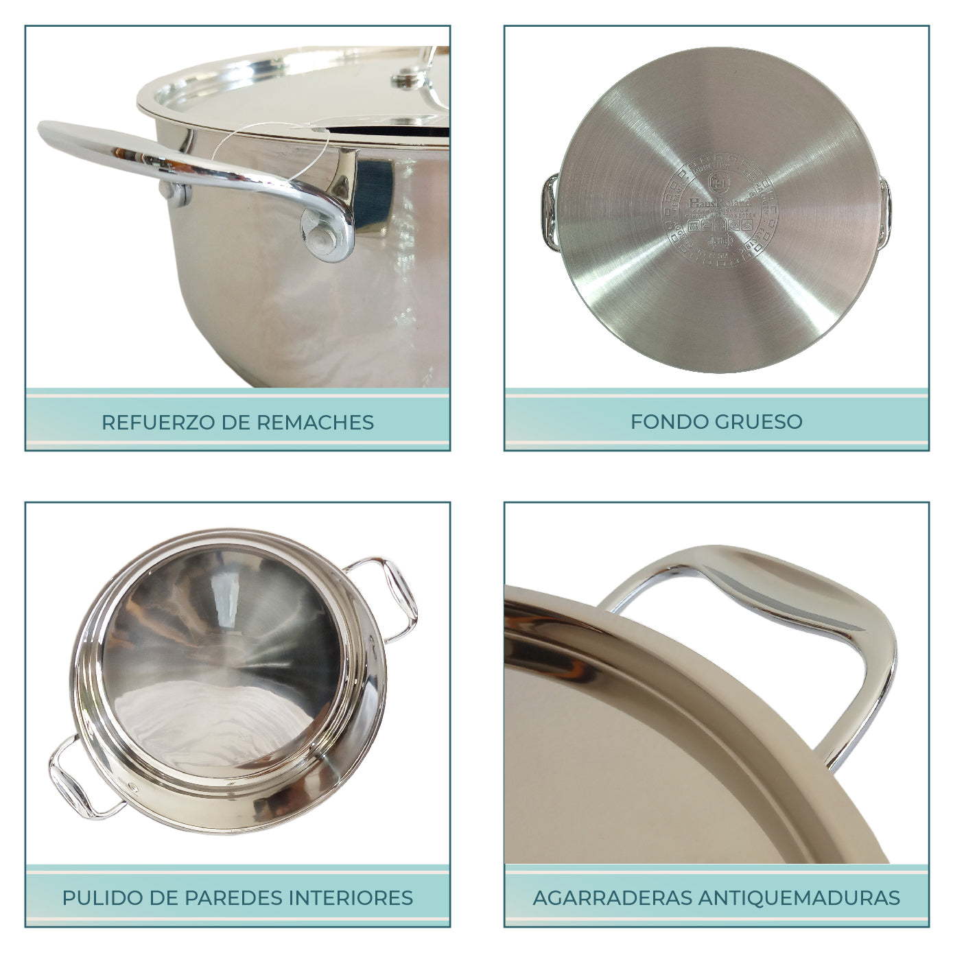 Batería RD Royal Cook Acero Inoxidable C/tapa 6 Piezas