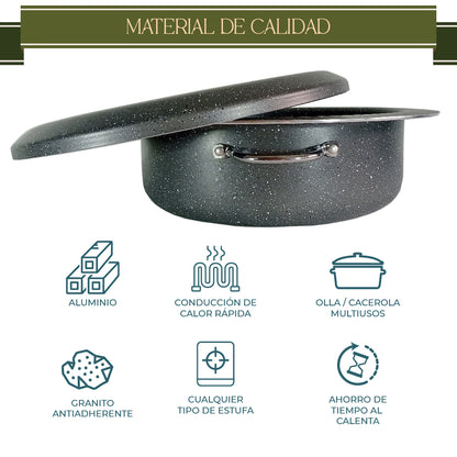 Arrocera Maqluba Granito Olla con tapa Granito (28 cm)