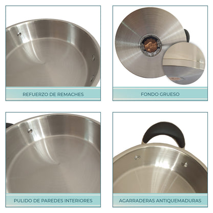 Batería RD Royal Cook Acero Inoxidable C/tapa 7 Piezas