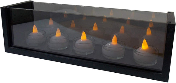 BASE DE MADERA Y CRISTAL PORTA VELAS VINTAGE RETRO