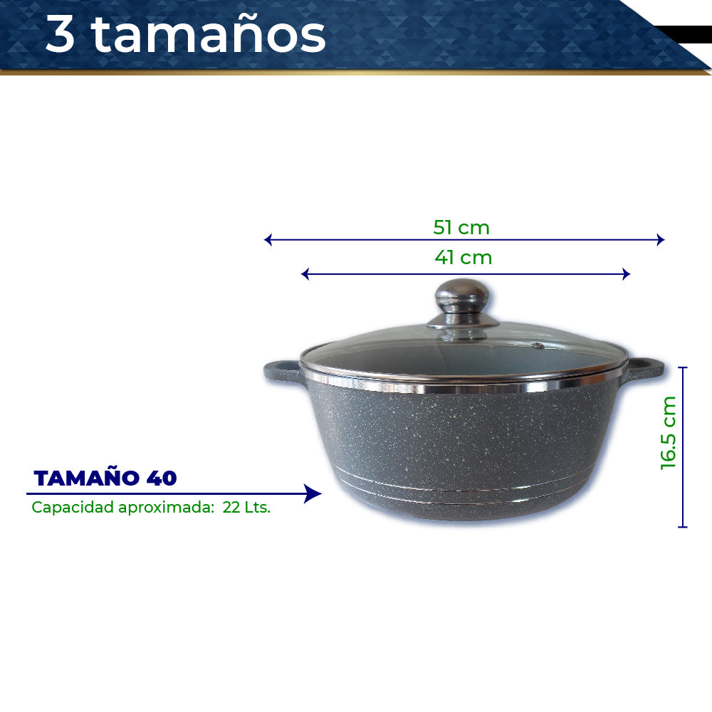 Bateria de Cocina Olla Cacerola Imperial XL 6 pz (Gris)