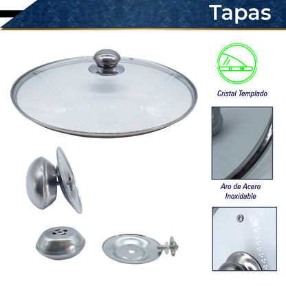 Bateria de Cocina Olla Cacerola Imperial XL 6 pz (Gris)