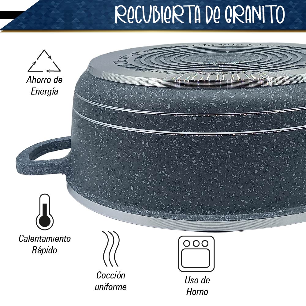 Bateria de 10 pz para cocina de Aluminio con recubrimiento de Granito (gris)