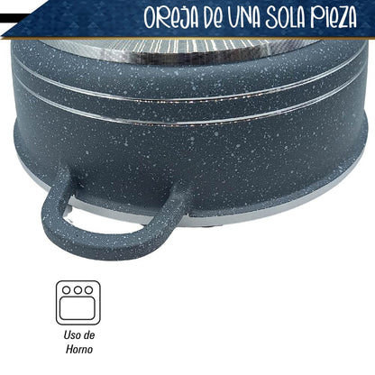 Bateria de 10 pz para cocina de Aluminio con recubrimiento de Granito (gris)