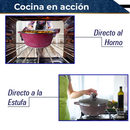 Bateria de Cocina Olla Cacerola Imperial XL 6 pz (Gris)