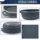 BATERÍA DE COCINA DE ALUMINIO RECUBRIMIENTO DE GRANITO 10 PZ GRIS