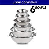 Juego De 6 Coladores De Acero Inoxidable Apilables