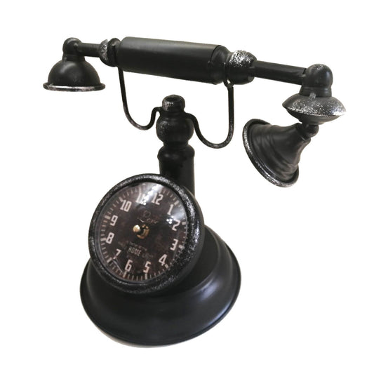Reloj de Mesa Teléfono Vintage Negro
