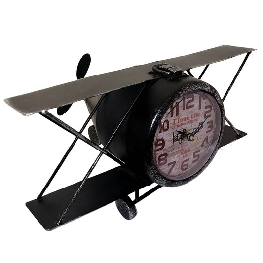 Reloj Decorativo De Mesa Retro Vintage Clásico De Avioneta