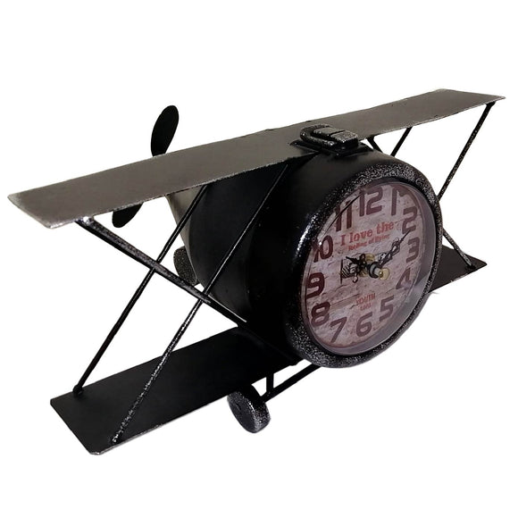 Reloj Decorativo De Mesa Retro Vintage Clásico De Avioneta