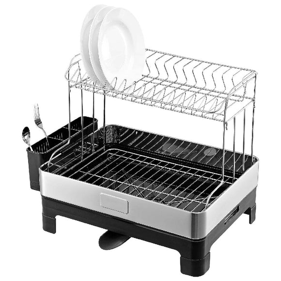 Escurridor para Platos de Acero Inoxidable para Fregadero de Cocina Estante para Cubiertos Soporte para Tazas