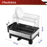 Escurridor para Platos de Acero Inoxidable para Fregadero de Cocina Estante para Cubiertos Soporte para Tazas