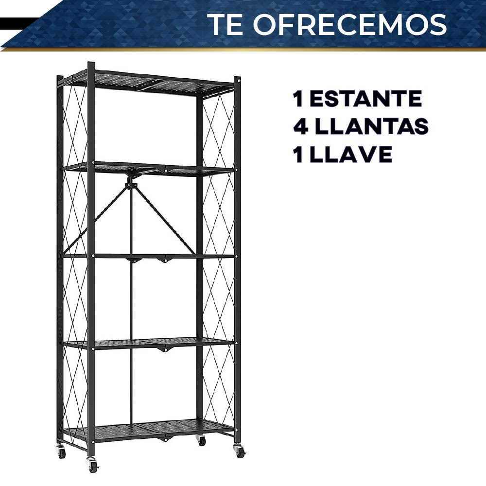 Estante de Almacenamiento Plegable de Acero al carbón con Ruedas