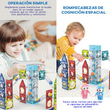 Bloques de Construcción Magnéticos 3D Stem, Juguetes Imanes para Niños