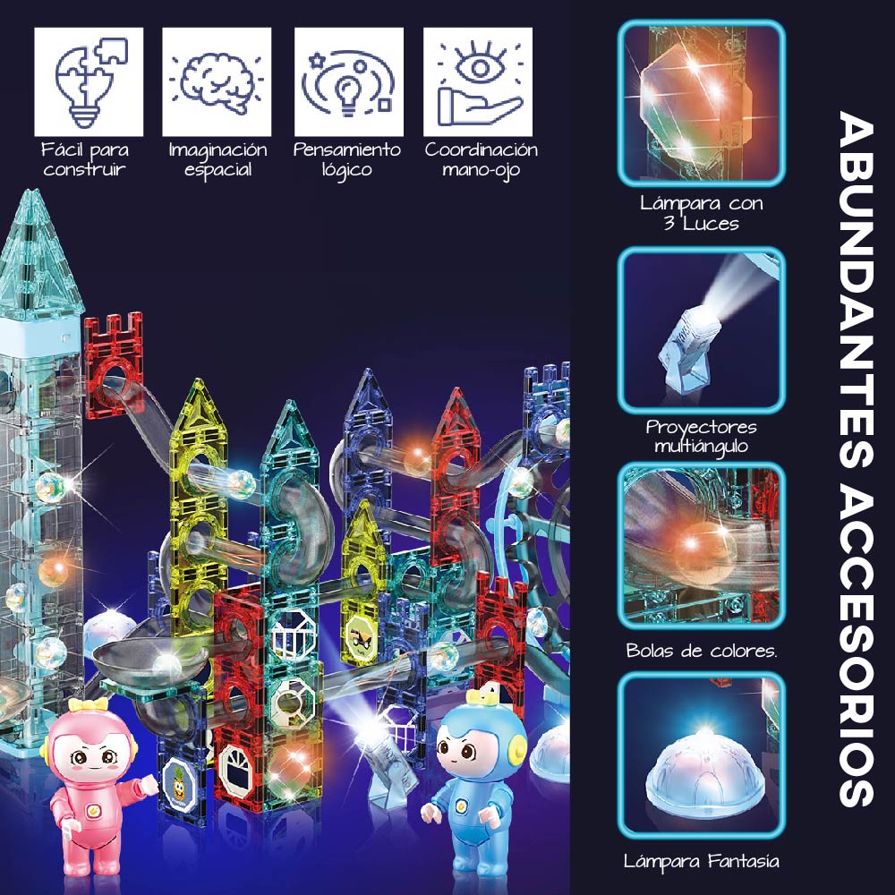 Bloques de Construccion Magneticos 3D Stem, Juguetes Imanes