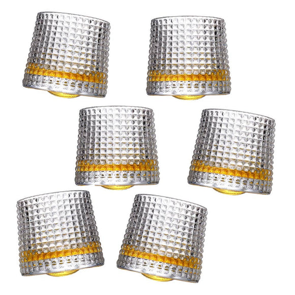 Set 6 Vasos para Whisky licor 170 ml Cristal Grueso Bar Coctel diseño Elegante Puntos Ideal para Regalo