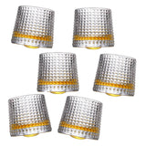 Set 6 Vasos para Whisky licor 170 ml Cristal Grueso Bar Coctel diseño Elegante Puntos Ideal para Regalo