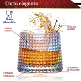 Set 6 Vasos para Whisky licor 170 ml Cristal Grueso Bar Coctel diseño Elegante Puntos Ideal para Regalo