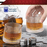 Set 6 Vasos para Whisky licor 170 ml Cristal Grueso Bar Coctel diseño Elegante Puntos Ideal para Regalo