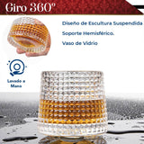 Set 6 Vasos para Whisky licor 170 ml Cristal Grueso Bar Coctel diseño Elegante Puntos Ideal para Regalo
