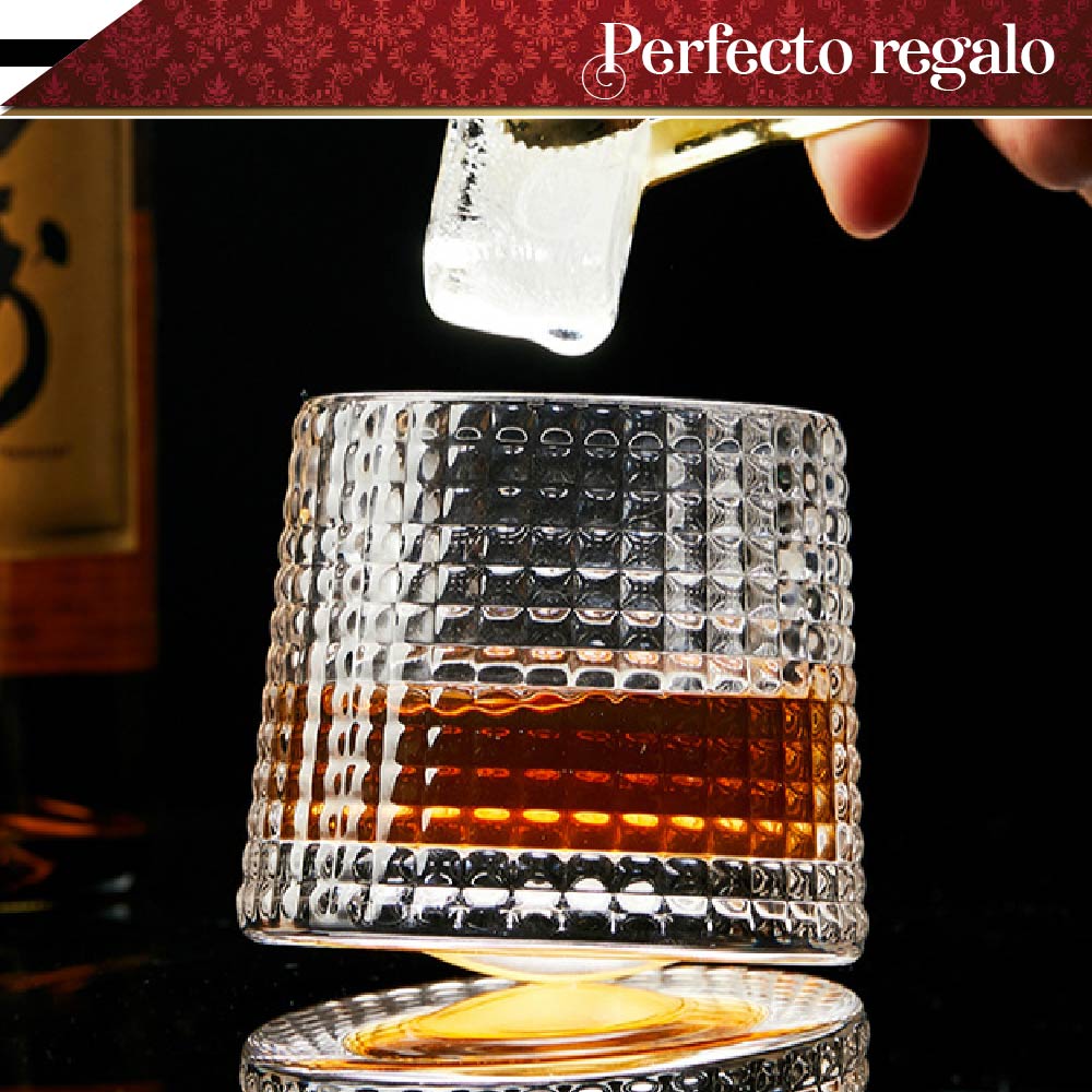 Set 6 Vasos para Whisky licor 170 ml Cristal Grueso Bar Coctel diseño Elegante Puntos Ideal para Regalo