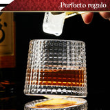 Set 6 Vasos para Whisky licor 170 ml Cristal Grueso Bar Coctel diseño Elegante Puntos Ideal para Regalo