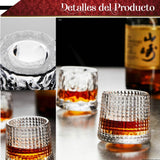Set 6 Vasos para Whisky licor 170 ml Cristal Grueso Bar Coctel diseño Elegante Puntos Ideal para Regalo