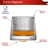 Set 6 Vasos para Whisky licor 170 ml Cristal Grueso Bar Coctel diseño Elegante Puntos Ideal para Regalo