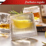 Set 6 Vasos para Whisky licor 170 ml Cristal Grueso Bar Coctel diseño Elegante Puntos Ideal para Regalo