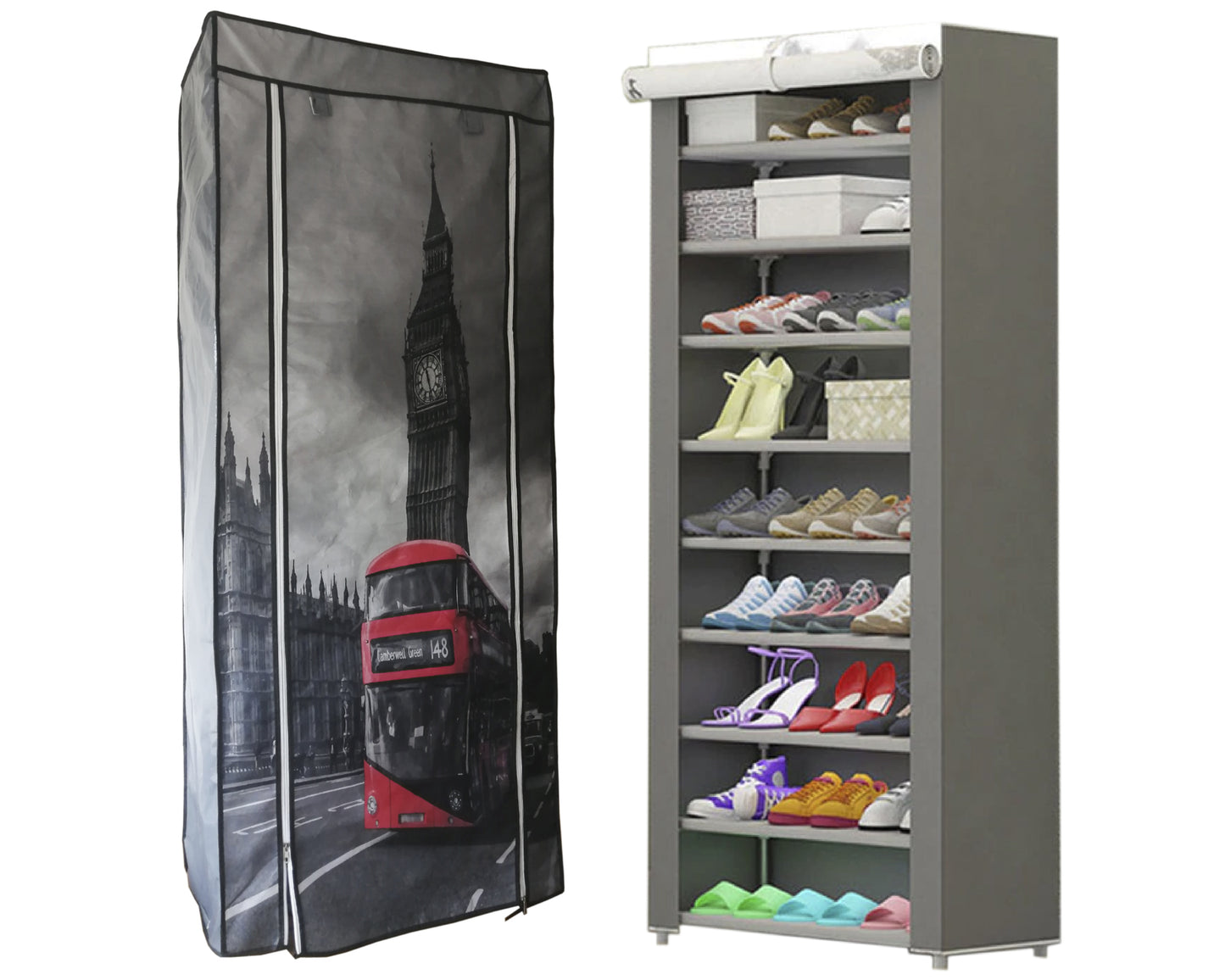 Zapatera multifuncional de 9 niveles (Londres)