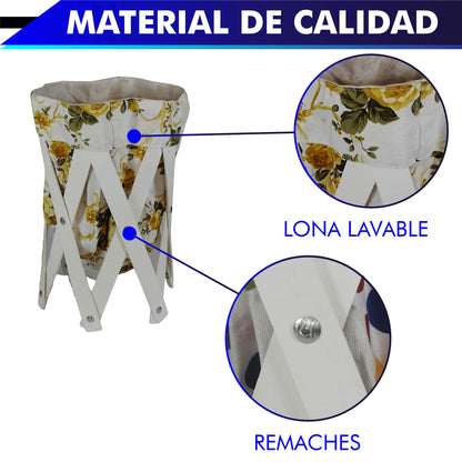 CANASTA (CESTO) PEQUEÑO PARA ROPA MULTIUSOS DE LONA LAVABLE