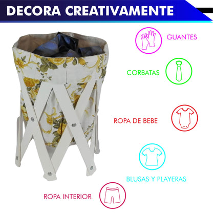 CANASTA (CESTO) PEQUEÑO PARA ROPA MULTIUSOS DE LONA LAVABLE