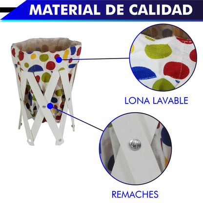 CANASTA (CESTO) PEQUEÑO PARA ROPA MULTIUSOS DE LONA LAVABLE