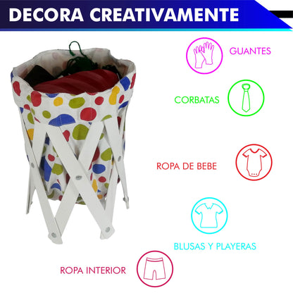CANASTA (CESTO) PEQUEÑO PARA ROPA MULTIUSOS DE LONA LAVABLE